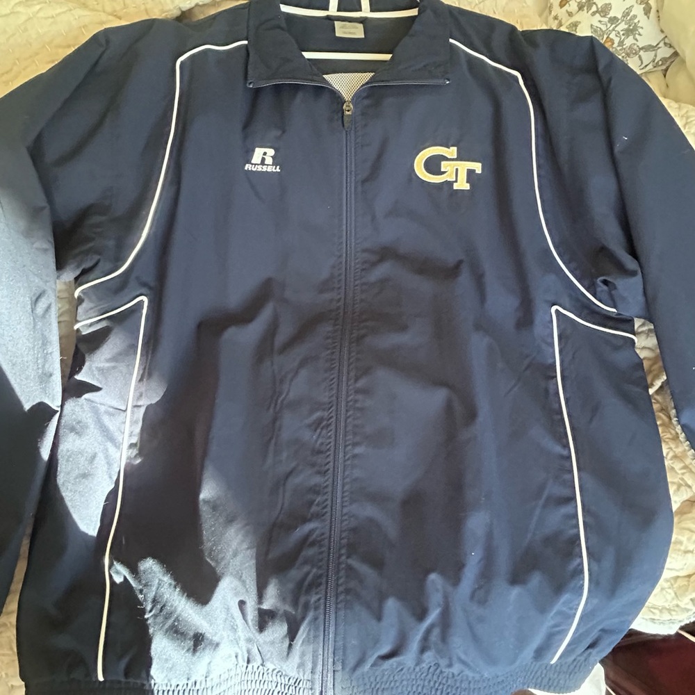 Georgia Tech Russell Athletics Men's XL Navy Windbreaker